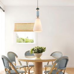 Modern Milk Glass Pendant Light – Kitchen Island & Dining Room Fixture