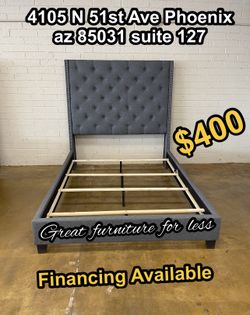 Queen Size Bed Frame Grey Brand New