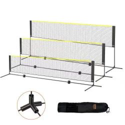 Badminton Net, Height Adjustable Volleyball Net, 14ft Wide Foldable Pickleball Net, Portable Easy Setup Tennis Net Set with Poles, Stand and Carry Bag
