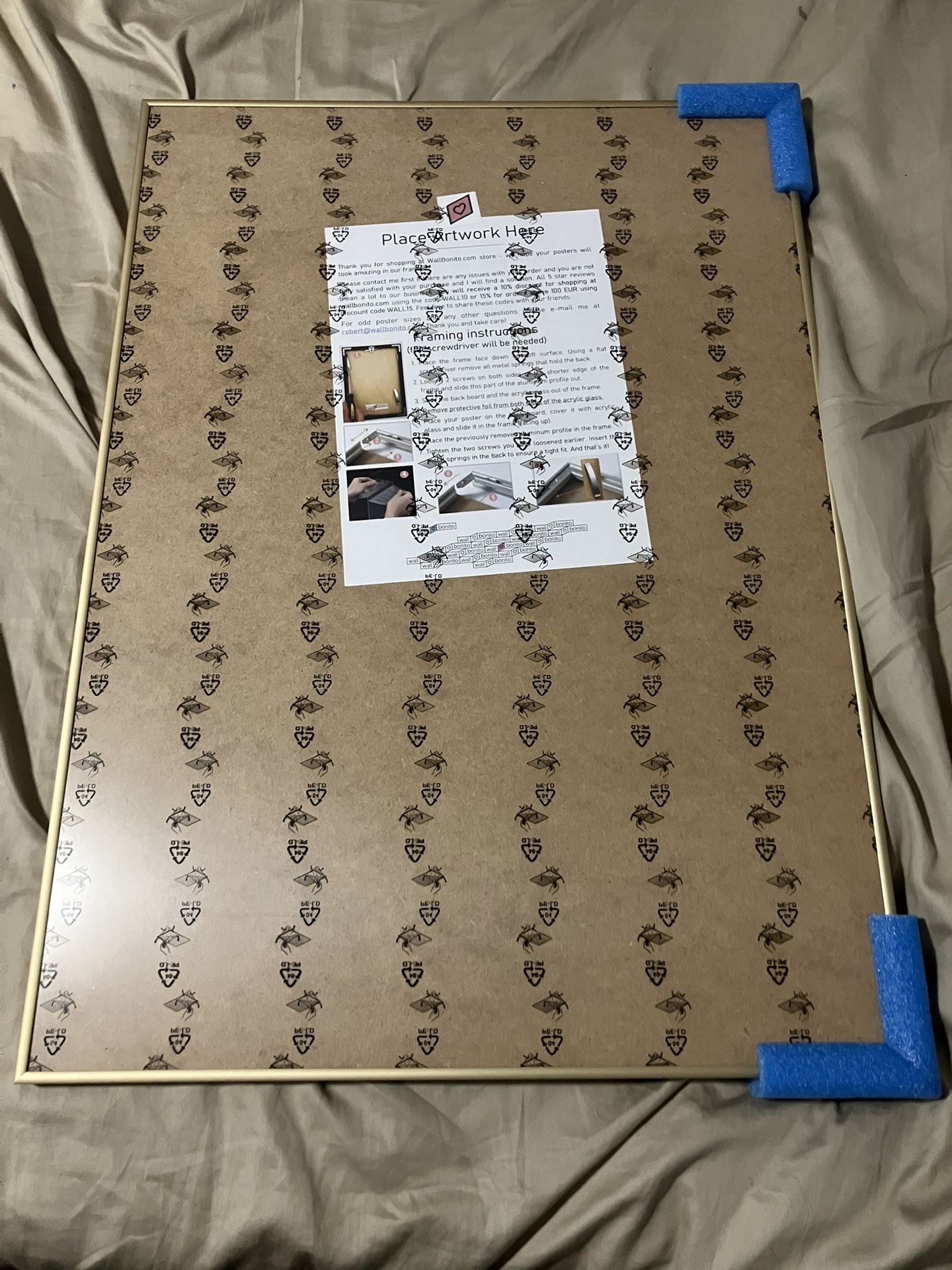 Gold Metal Frame - 19X27 IN (BRAND NEW SEALED)