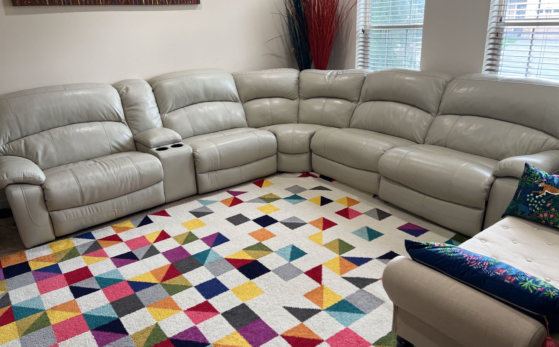 Sectional Leather Sofa With Electric Recliner