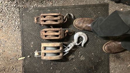 Vintage Wood Block Pullys 