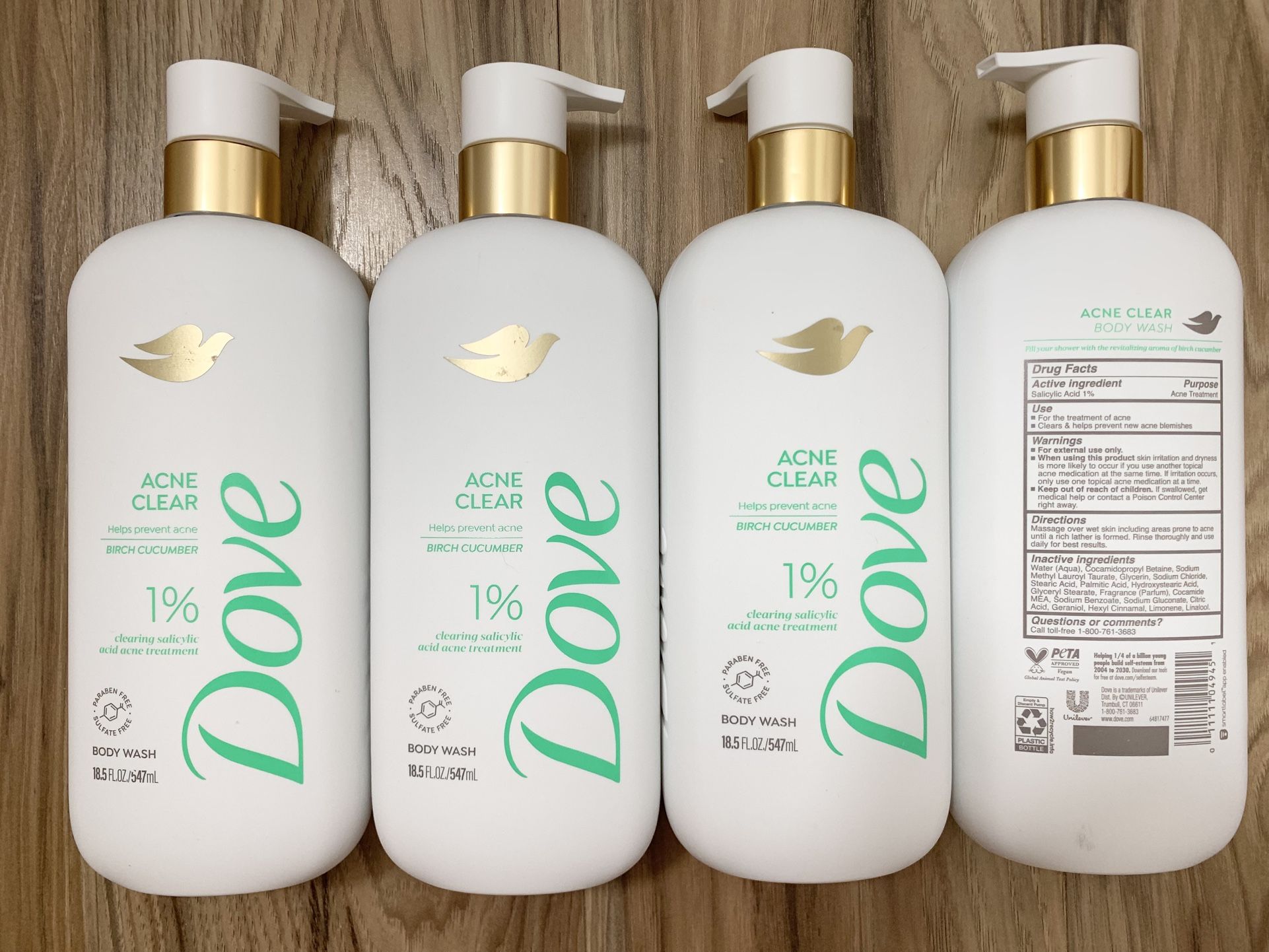 $28 for 4 Dove Body Wash 18.5oz Birch Cucumber