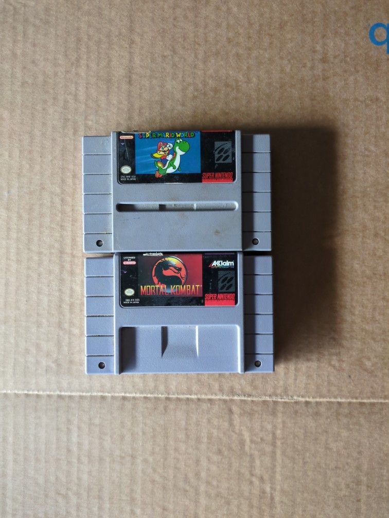 Super Mario World And Mortal Kombat SNES