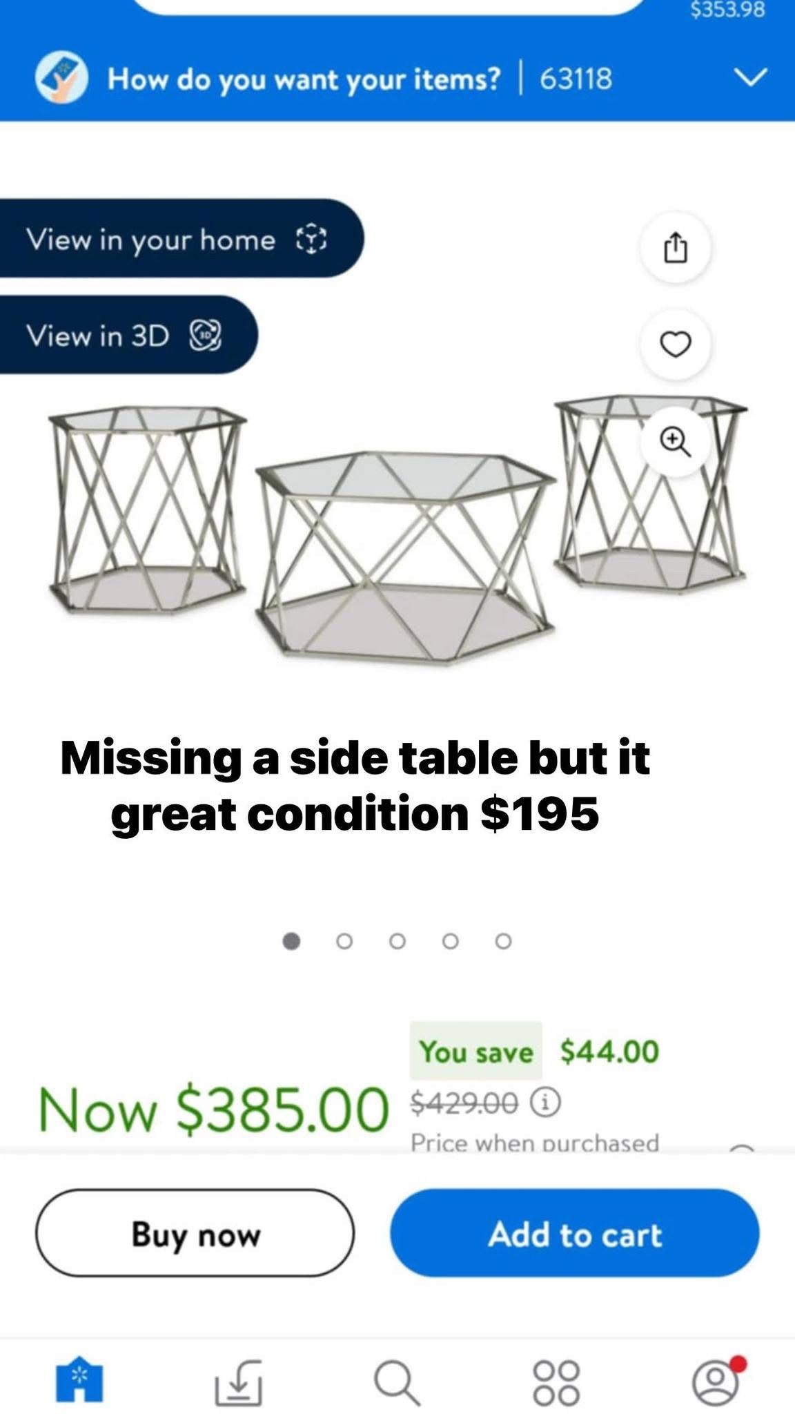 Glass Table Set