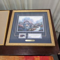 Thomas Kinkade Chandler's Cottage Framed Art Print with Gold Frame