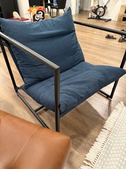 Blue Sling Accent Chair