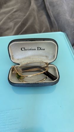 Christian Dior Gold Frame Folding Glasses with Case