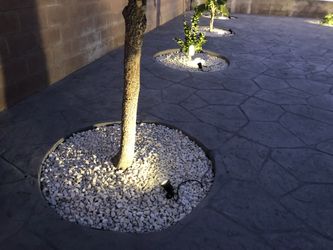 Lights planters stamp cement