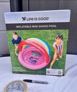 INFLATABLE MINI SHADE POOL. APPROXIMATE INFLATED SIZE: 47.24IN X 43.70IN (120CM X 111CM) Ultra Durable Multi-Use Design. Ages 3+