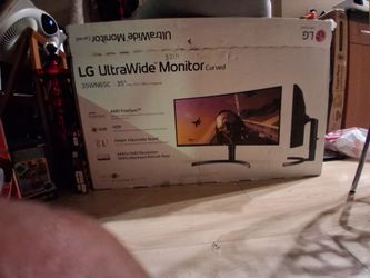 Curved  thirty five inch  LG  ultra wide monitor