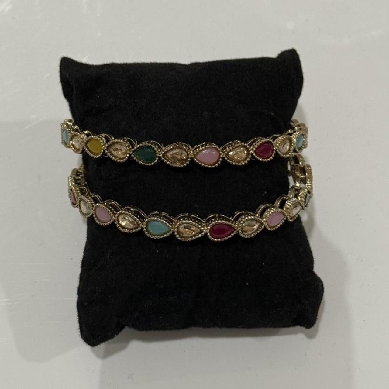 New | Indian 2.8 Gold/Multicolor Bangles Set