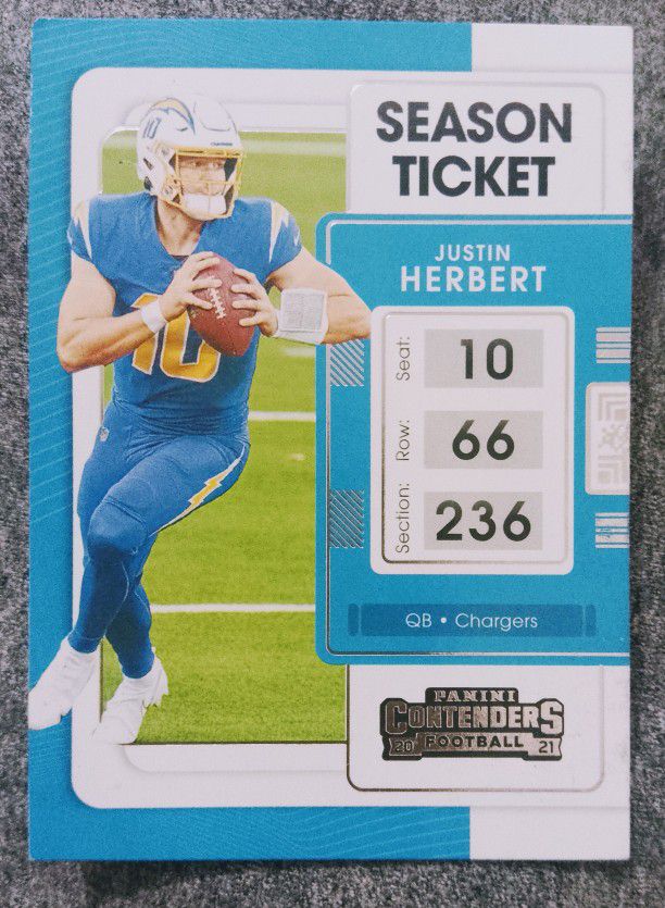 Season Ticket JUSTIN HERBERT 20-21 PANINI CARD #51