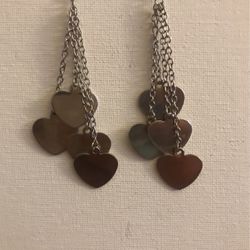 Unique Heart Charmed Earnings.. 4 Inches In Length 