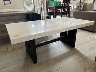 NEW Ashley Furniture White Gray veined coffee table