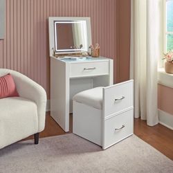 Secret Vanity with LED Lighted Mirror Perfect for small spaces and makeup only one available $220