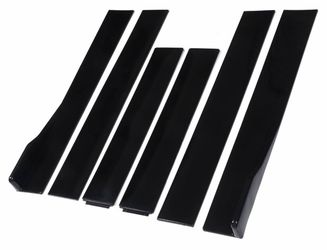 Car Side Skirt, 2.2m Universal Black Side Skirts Easy to Install Extension Rocker Splitter ABS Car Body Styling Side Skirt with 6 Side Skirts and 26 M