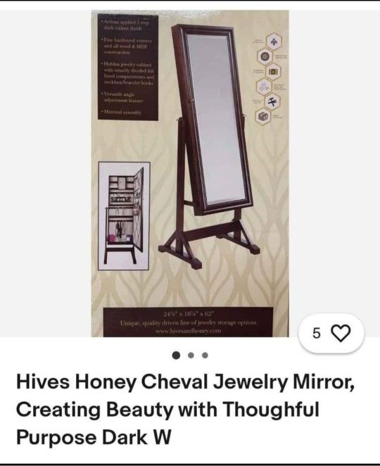 Hives And Honey Jewelry Armoire