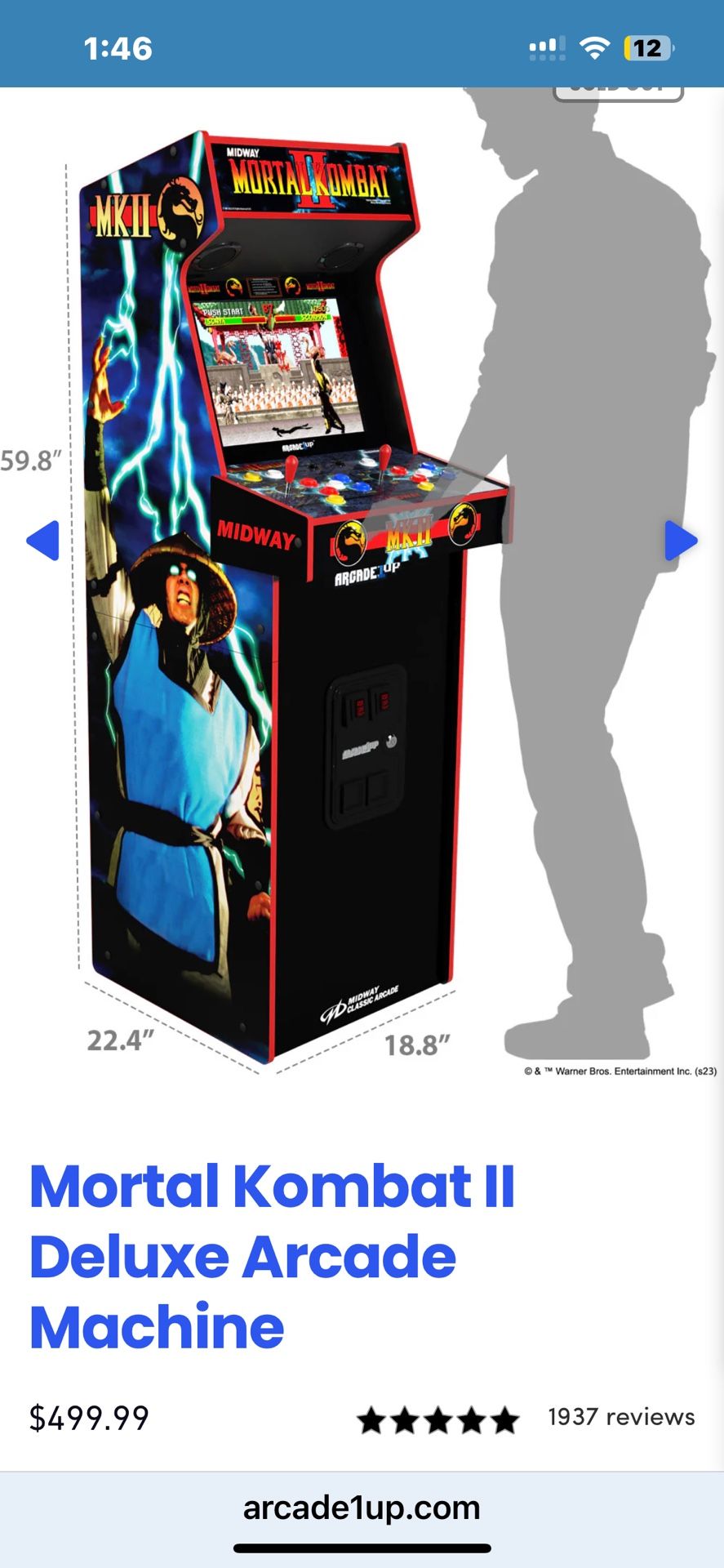 Mortal Kombat II Deluxe Arcade Machine
