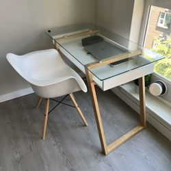 Elegant IKEA Glass Desk And Chair
