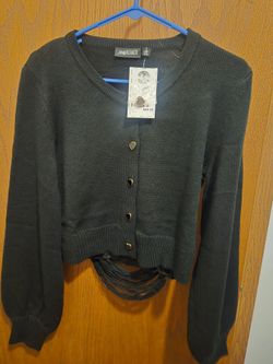 Ripped Back Detail Cardigan Large
