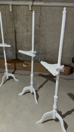 White Wood Floor Easel, frame Stand Set