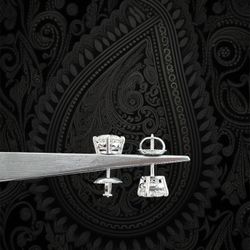 Earrings In 14k White Gold Screw Back 