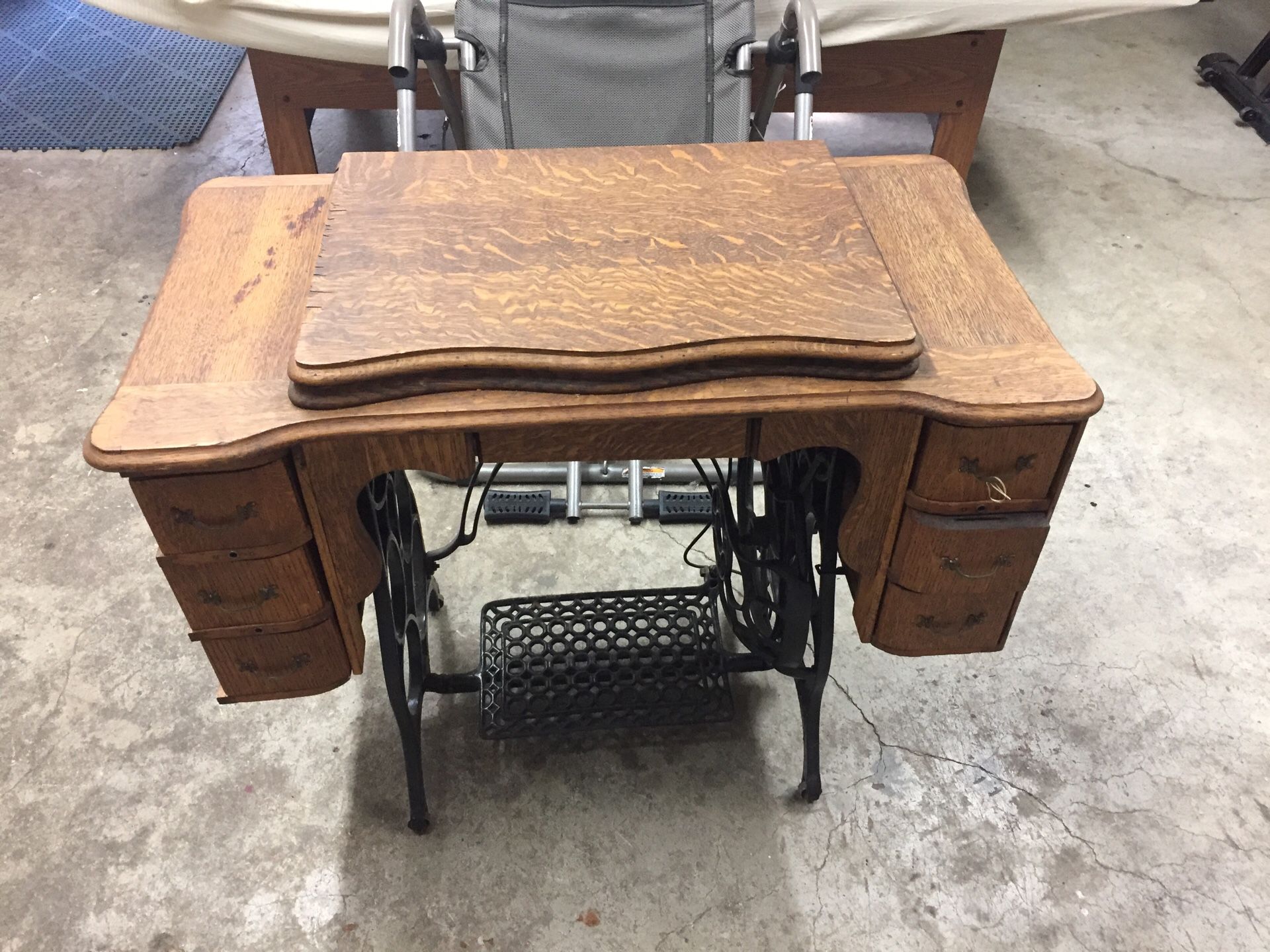 Antique sewing machine furniture only.