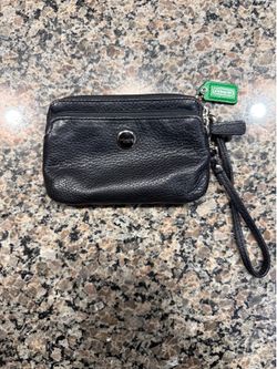 Coach Black Leather Wristlet