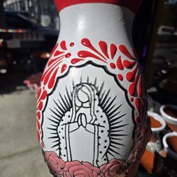 Talavera Virgin Mary Flower Vase