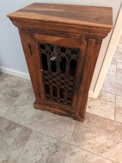 rustic jali cabinet