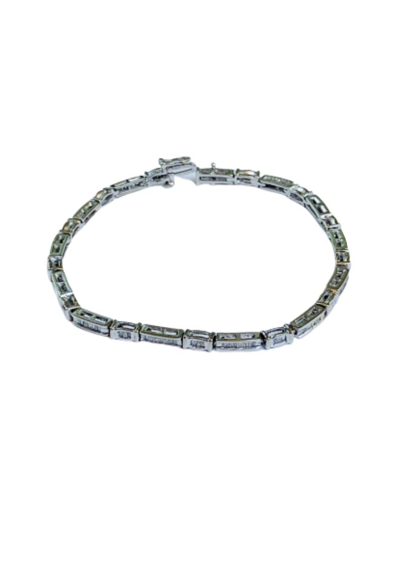 14k Diamond Baguette Tennis Bracelet