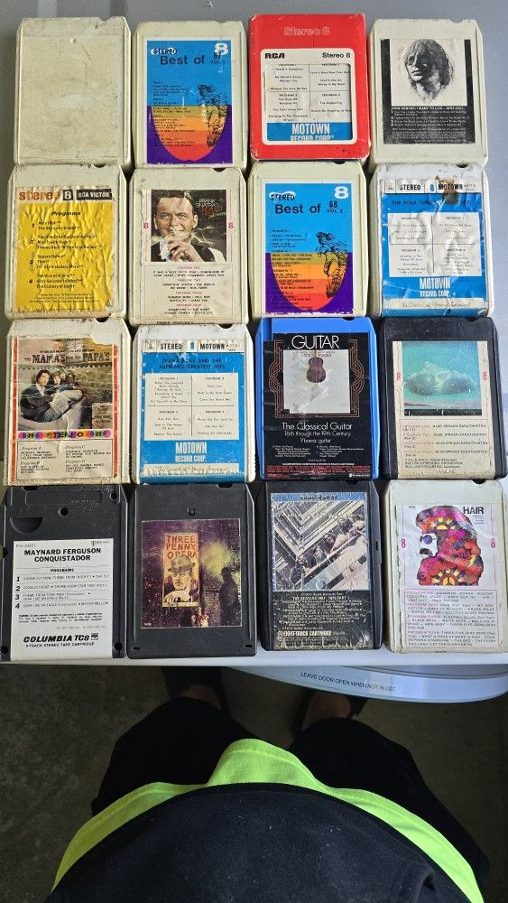 16x Vintage EIGHT 8 Track Tapes CASSETTES Various Artists PREOWNED UNTESTED