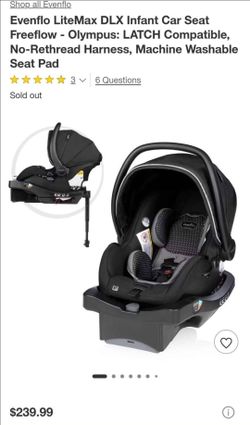 Evenflo LiteMax DLX Infant Car Seat Freeflow $120
