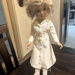 Vintage Miss Curity Nurse Doll With Stand