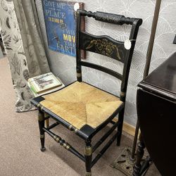 Vintage Hitchcock Style Rush Seat Stenciled Chair