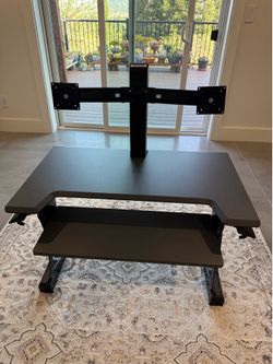 Ergotron dual monitor standing desk