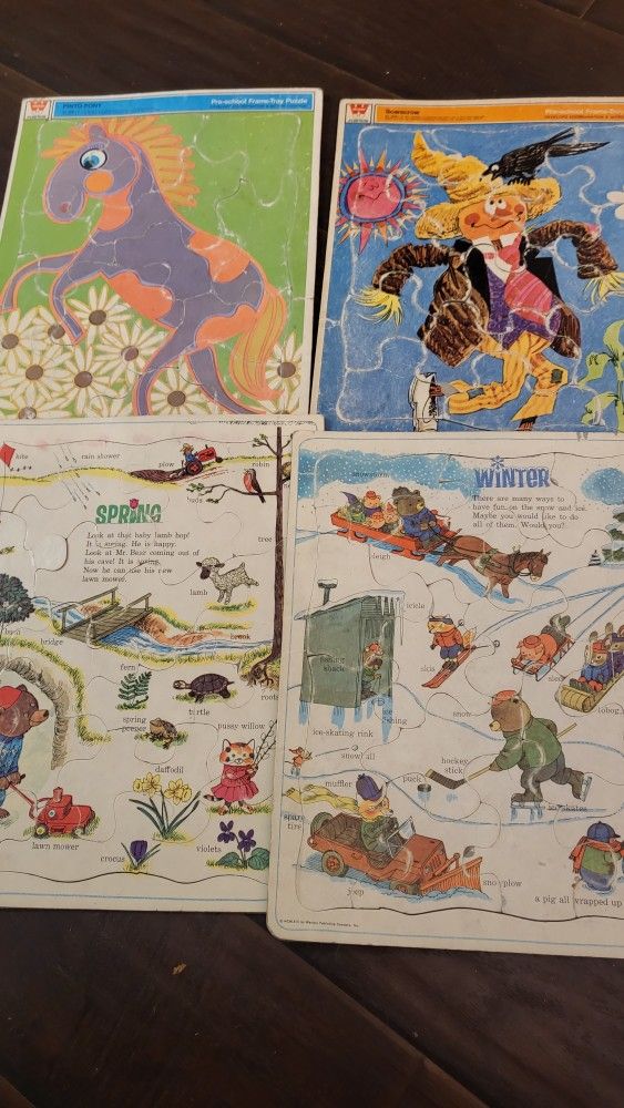 Vintage 1963 Richard Scarry Western Publishing Seasons Children’s Puzzles