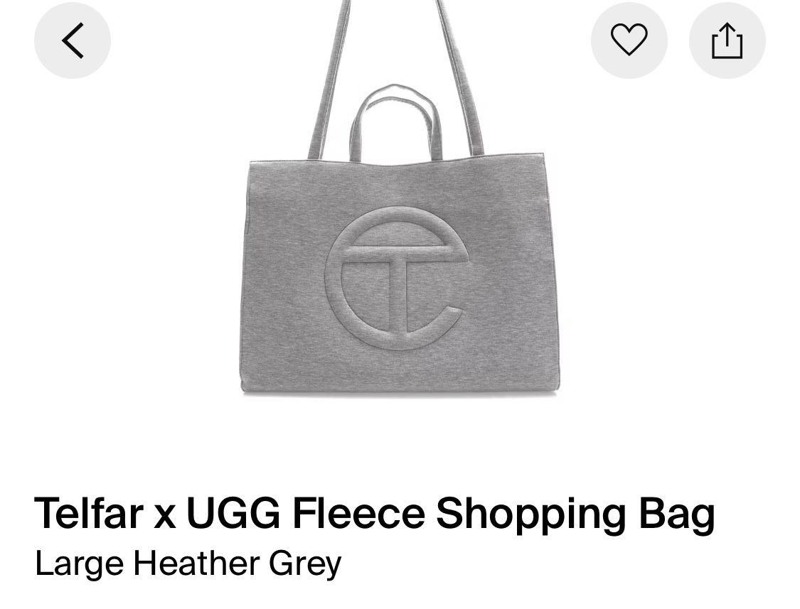 Telfar X Ugg Large Fleece Shopping Bag Gray