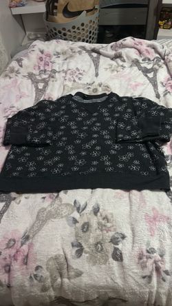 Black Floral Print Crewneck Sweatshirt