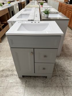 Gray bathroom vanity 24in