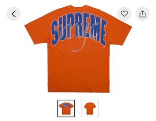Supreme Rhinestone Script S/S Top  Knicks Orange Size: US L & Real tree Size: US L