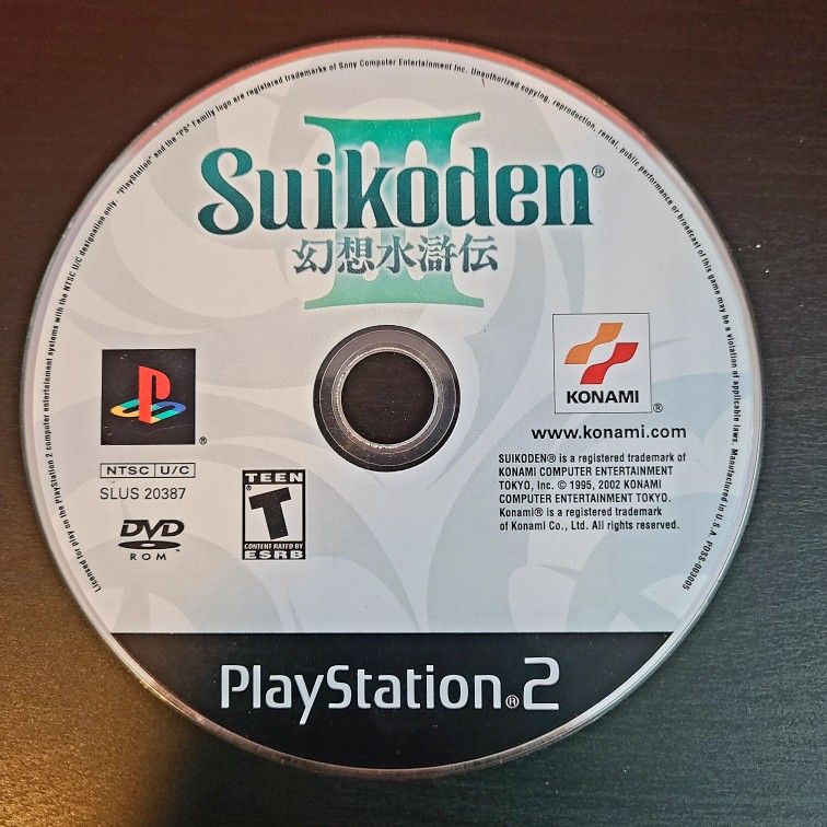 PS2 Playstation Suikoden 3 III video game Disk Only