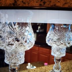 Large crystal candle holder set very large and heavy.Perfect ,  $195.    4 both