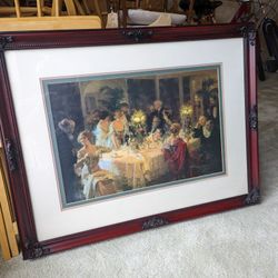 Beautifully framed reproduction of "The dinner party" by Jules Grun