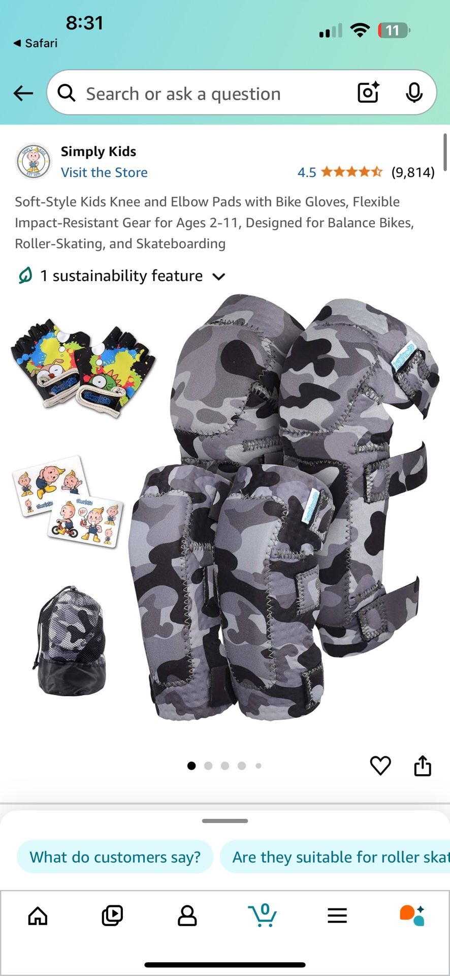 Simply Kids Size Small Knee And Elbow Pads 
