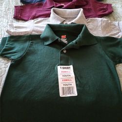 4 Hanes Polo Shirts