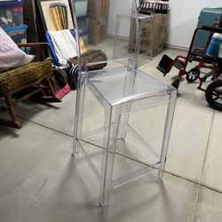 Clear Bar Stools Set Of 2 | Acrylic Modern Chairs 