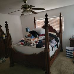 Queen Size  Solid Wood Bed Frame Make Offer