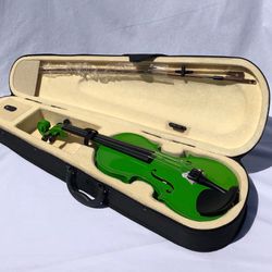 Green 1/2 Violin Small Violin For Kids 